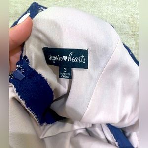 Sequin hearts navy blue dress